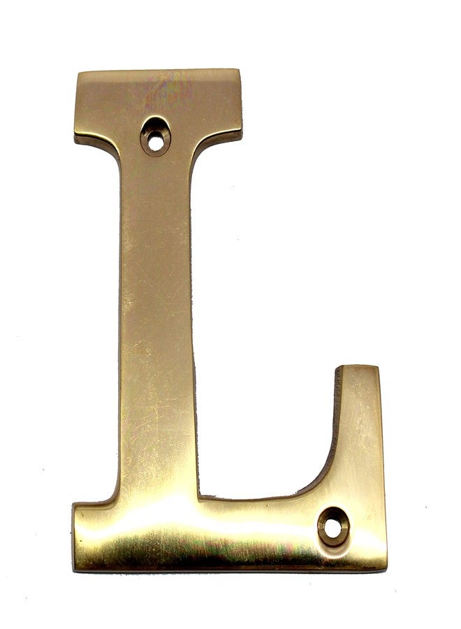 eSplanade Brass House Hotel Door Name Alphabets - Wall Door Plaque Alphabet Letter - Golden - 4" Inches ("L" Alphabet - 4") - Image 1